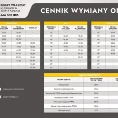 Cennik wymiany opon: osobówki, 4x4, dostawcze. Sprawdź, ile kosztuje wymiana opon na felgach stalowych i aluminiowych.