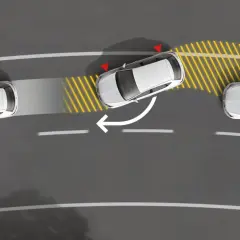 System ASR pomaga kierowcy w manewrowaniu na zakręcie, ostrzegając przed zjechaniem z pasa.