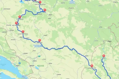 Trasa podróżnicza przez Bośnię i Hercegowinę, od Jeziora Blidinje, przez Mostar, aż do granicy z Czarnogórą.