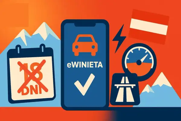 Planujesz podróż po Słowacji i Węgrzech? Sprawdź e-winiety, by uniknąć problemów. Kalendarz z przekreślonym 18 dniem sugeruje, że to szybkie rozwiązanie.